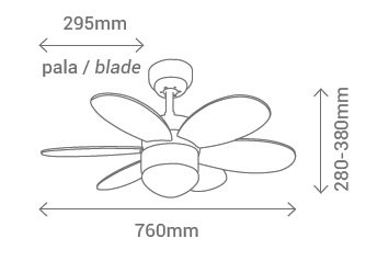 Lustra cu ventilator 1 bec, 3 viteze Rainbow